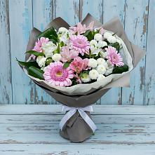 Букет цветов из:  Герберы, Альстромерии и Хризантемы #REPLACE_PRED# городе Мыски