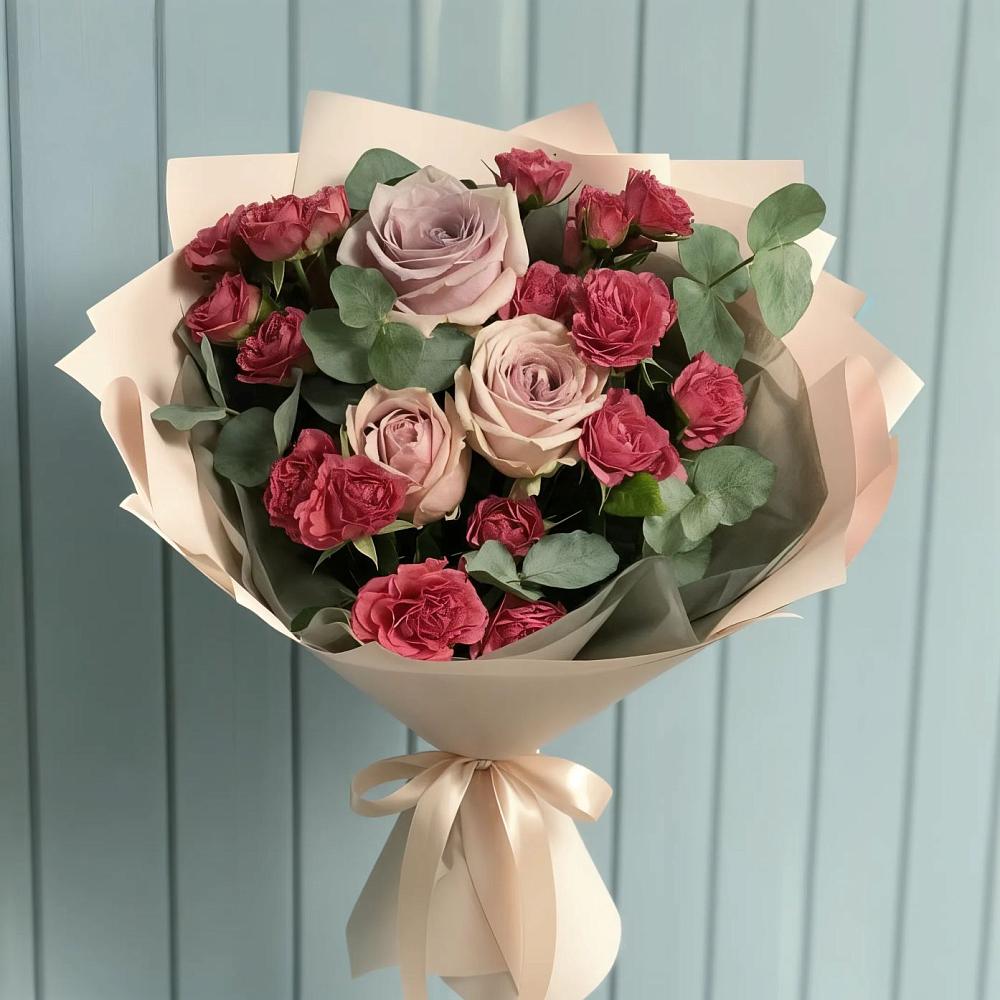 Букет цветов из: Гвоздики и Розы в городе Мыски
