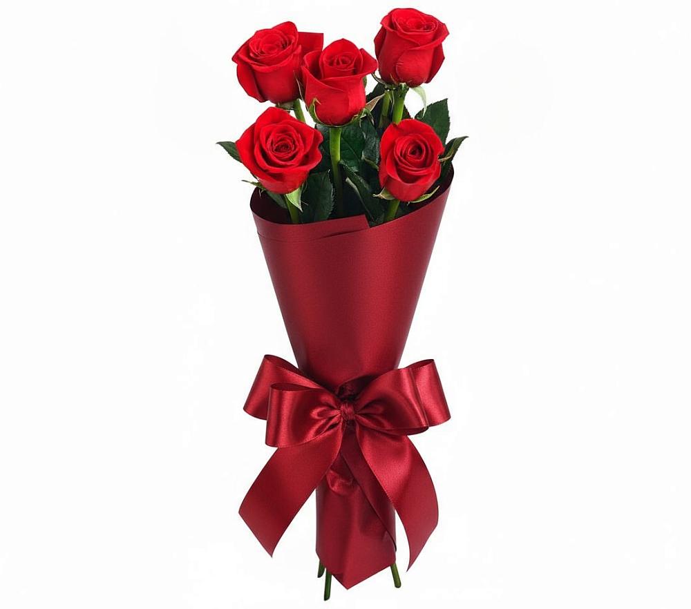 Букет 5 Красных роз Эдлесс Лав в городе Мыски
