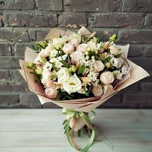 Букет цветов из:  Альстромерии, Розы и Хризантемы в городе Мыски