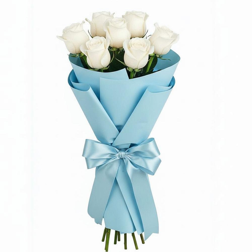 Букет 7 белых роз Проуд в городе Мыски