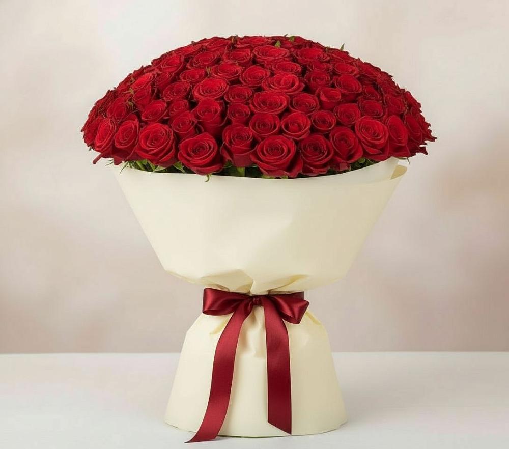 Букет 101 Красная роза Милано в городе Мыски