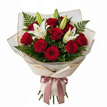 Букет цветов из:  Лилии и Розы в городе Мыски