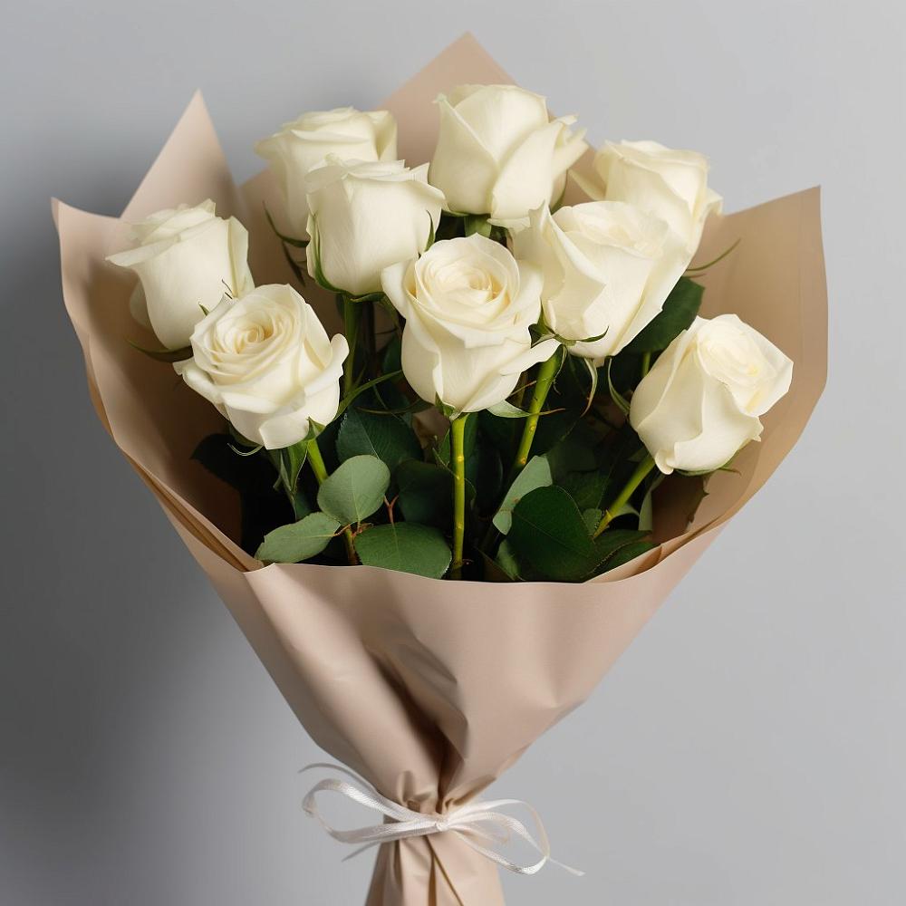 Букет 9 Белых роз Эдлесс Лав в городе Мыски