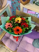Букет цветов из:  Герберы, Хризантемы и Альстромерии #REPLACE_PRED# городе Мыски