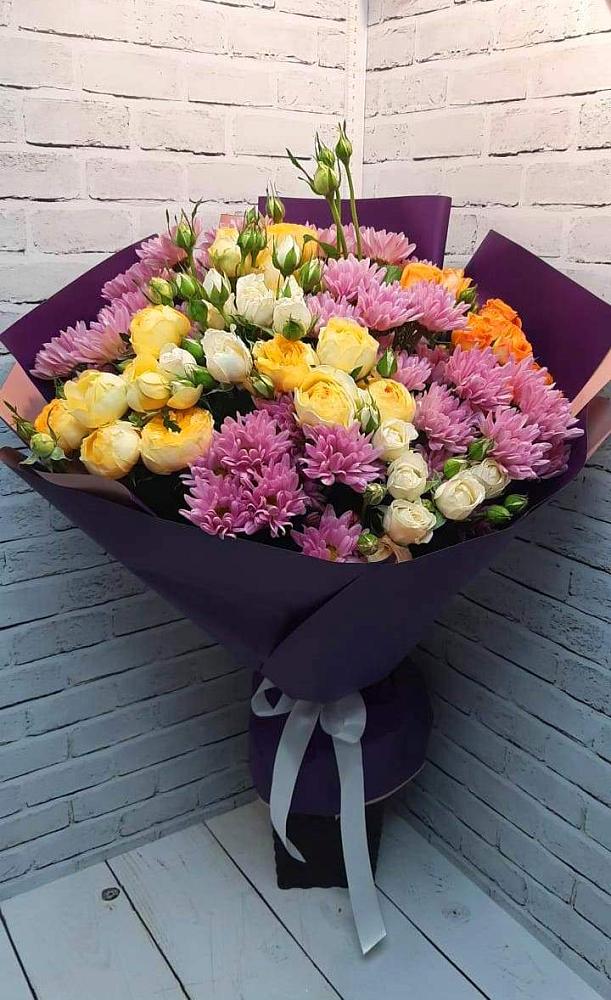 Букет цветов из: Хризантемы и Розы в городе Мыски