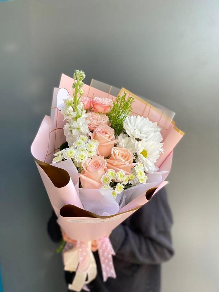 Букет цветов из: Хризантемы и Розы в городе Мыски