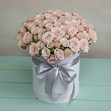 Цветочная композиция из Розы в шляпной коробке в городе Мыски