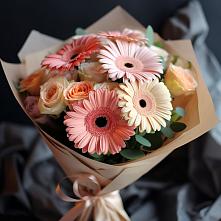 Букет цветов из:  Герберы и Розы #REPLACE_PRED# городе Мыски