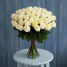 Букет 51 Белая роза Эдлесс Лав в городе Мыски
