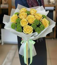 Букет цветов из:  Хризантемы и Розы в городе Мыски