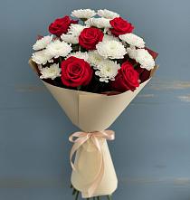Букет цветов из:  Розы и Хризантемы в городе Мыски