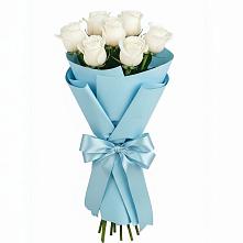 Букет 7 белых роз Проуд #REPLACE_PRED# городе Мыски