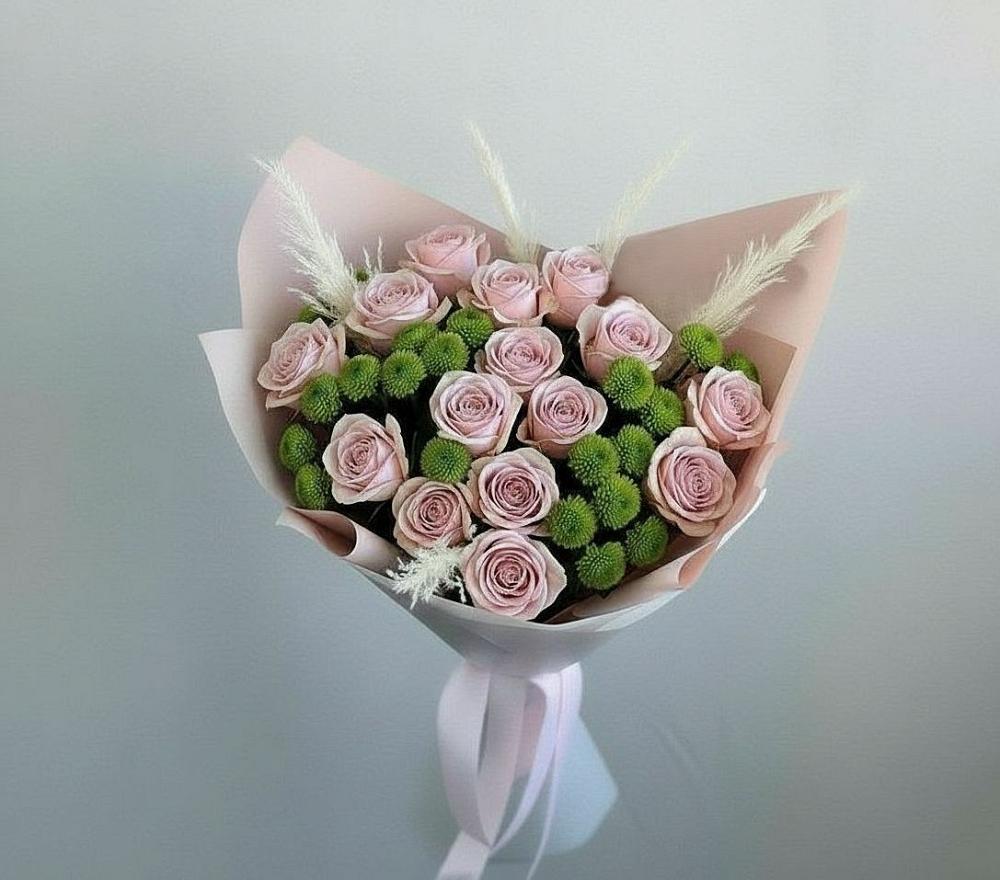 Букет цветов из: Розы и Хризантемы в городе Мыски