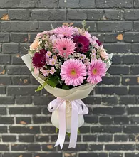 Букет цветов из:  Герберы и Хризантемы в городе Мыски