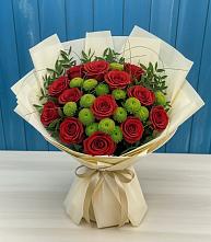 Букет цветов из:  Розы и Хризантемы в городе Мыски