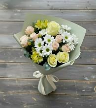 Букет цветов из:  Альстромерии, Розы и Хризантемы в городе Мыски