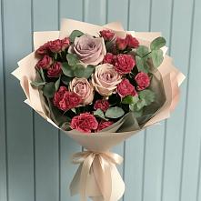 Букет цветов из:  Гвоздики и Розы #REPLACE_PRED# городе Мыски