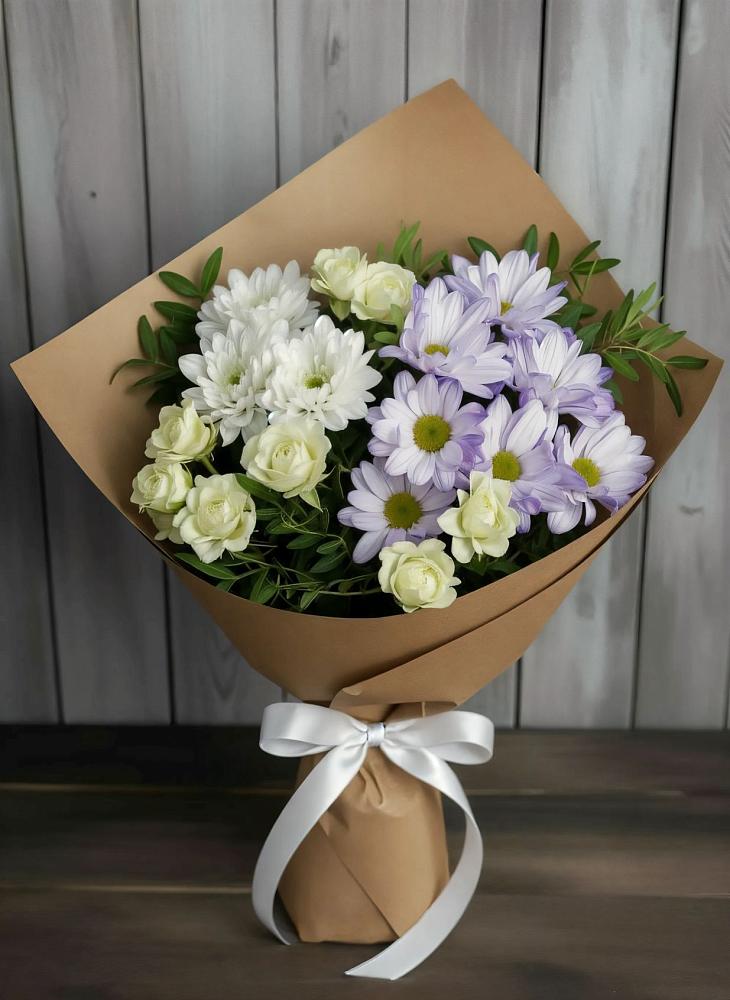 Букет цветов из: Хризантемы и Розы в городе Мыски
